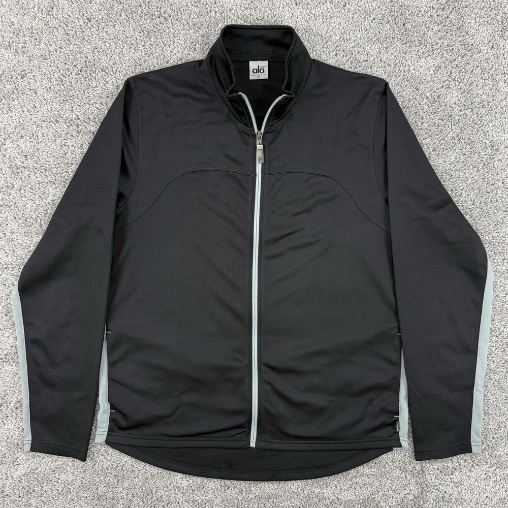 Alo Yoga Jacket Men's M Black Cool Fit Full Zip Athletic Performance Workout